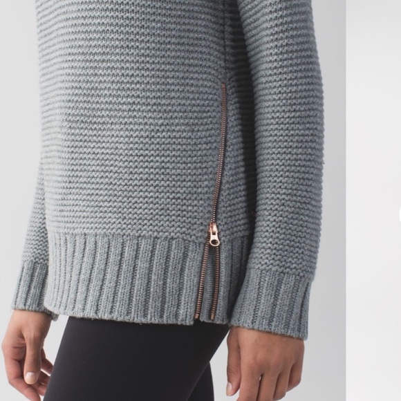 Lululemon Karma Kurmasana Merino Wool Grey Cozy Sweater - Picture 4 of 11